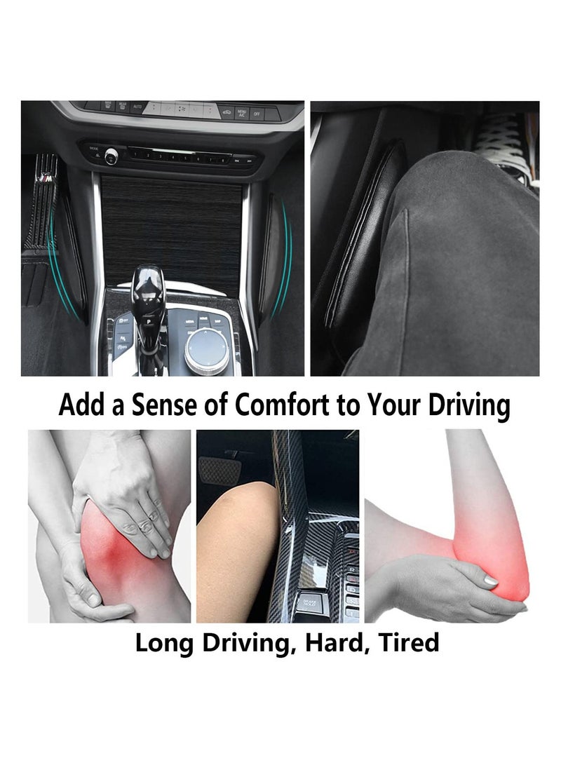 SYOSI 4 Pack Car Center Console Knee Leg Elbow Cushion Pad, Universal Soft Leather Auto Armrest Foot Knee Leggings Cover Thigh Support Comfort Elastic Pillows(Black) - Image 3