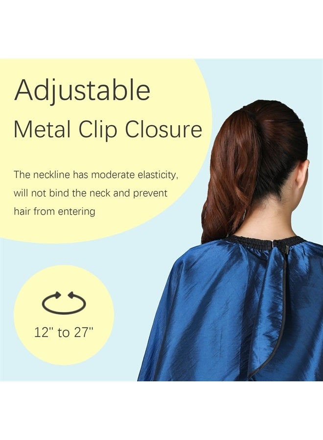 Barber Cape, Iusmnur Professional Hair Salon Cape with Adjustable Metal Clip, Shampoo Hair Cutting Cape for Barbers and Stylists - 55 x 63 inches (Blue)