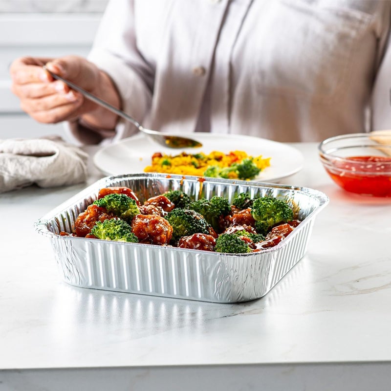 Gusto [25 Sets 8-Inch Square Foil Pans with Lids - Disposable Food Containers, Aluminum Foil Pans For Baking, Cooking, Storing and Preparing Food (Formerly Comfy Package) - Image 2