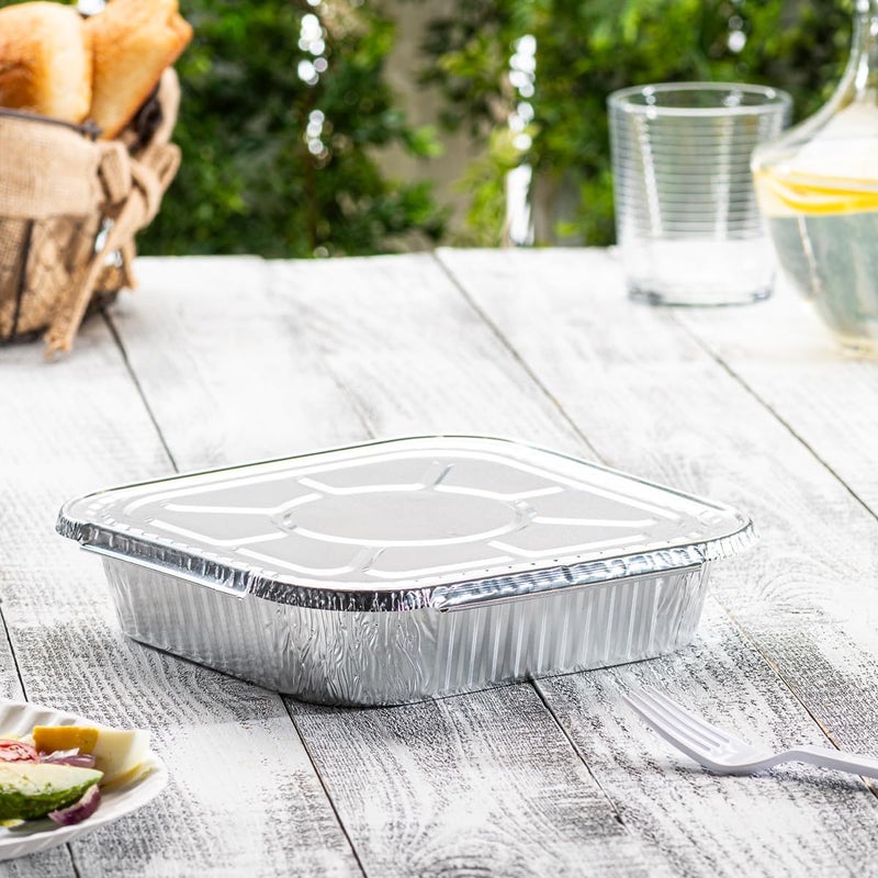 Gusto [25 Sets 8-Inch Square Foil Pans with Lids - Disposable Food Containers, Aluminum Foil Pans For Baking, Cooking, Storing and Preparing Food (Formerly Comfy Package) - Image 3