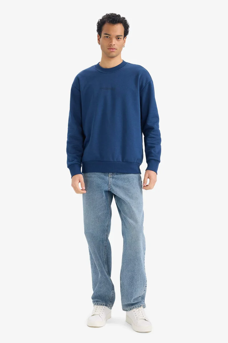 DeFacto Boxy Fit Printed Long Sleeve Sweatshirt