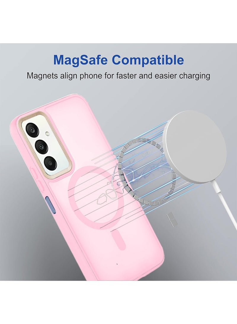 Techie حافظة مغناطيسية شفافة مع واقي عدسة كاميرا مرتفع لهاتف سامسونج جالاكسي A15 - وردي مات - Image 2