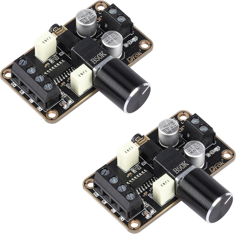 DROK 5W+5W Mini Amplifier Board 2pcs PAM8406 Audio Amplifier Board DC 5V Digital Stereo Power Amp 2.0 Dual Channel Class D Amplify Module for DIY Speaker Sound System - Image 1