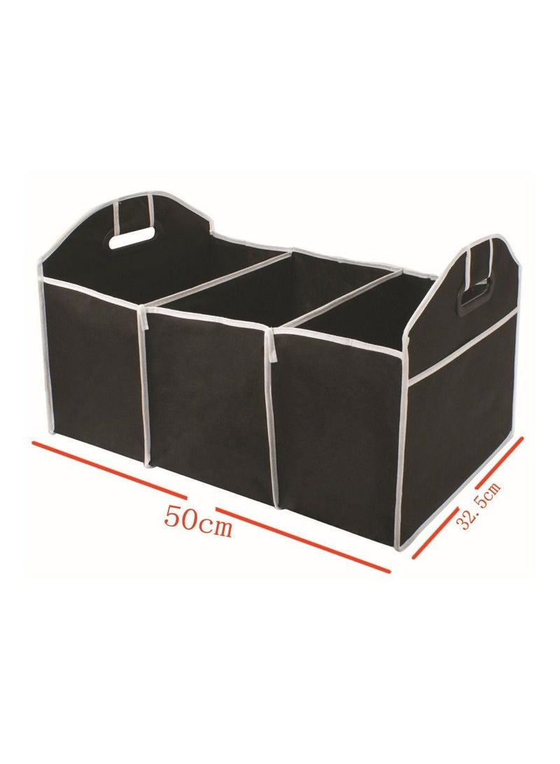 Generic Car Trunk Organizer, Portable Foldable Waterproof Storage Bag with 3 Compartments, Store Your Cleaning Supplies, Emergency Kits, Grocery and Tools  - Image 5