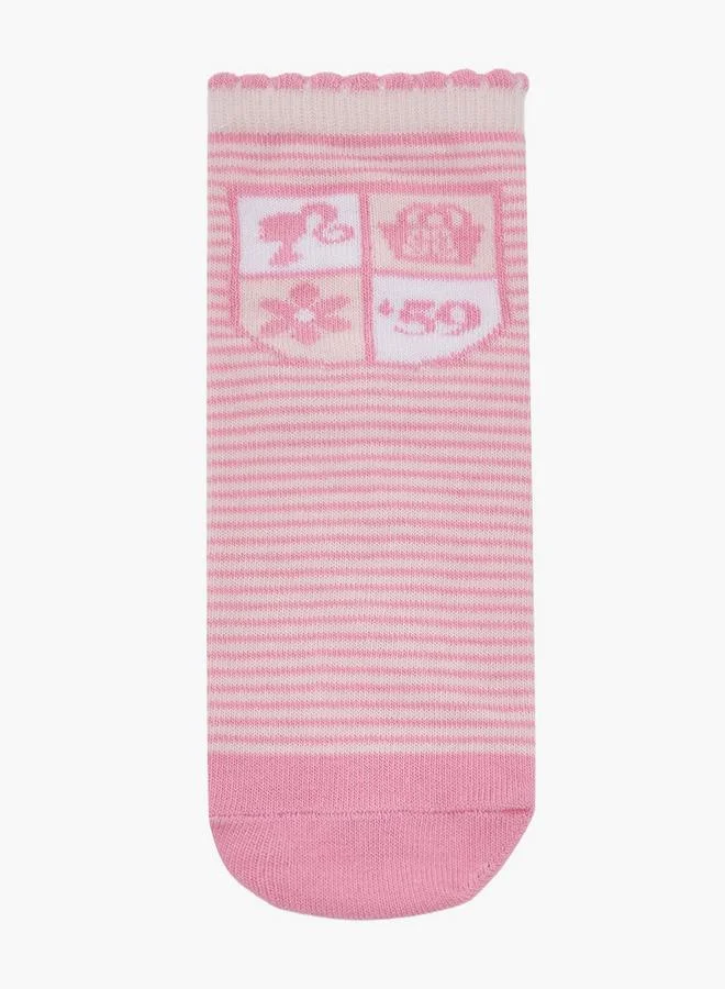 باربي Pack Of 5 Girls Ankle Length Socks With Print