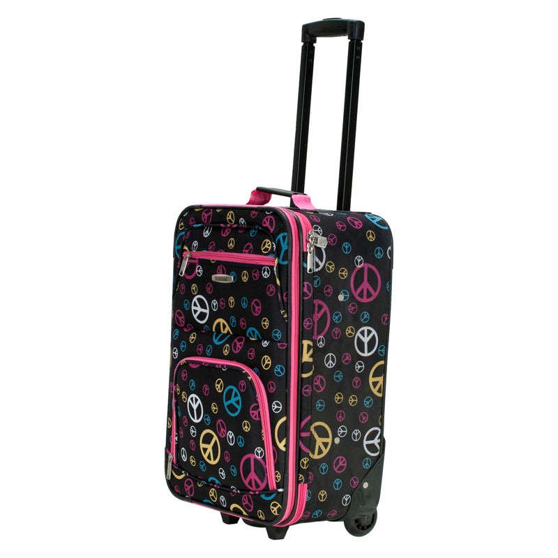 Rockland Fashion Softside Upright Luggage Set,Expandable, Wheel, Telescopic Handle, Peace, 2-Piece (14/19) - Image 2