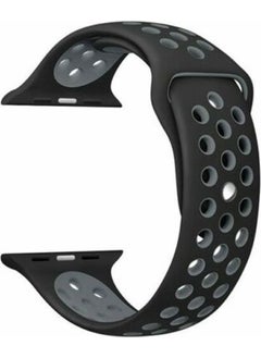 Markacase Apple Watch Series (All Series) 38-40-41 mm Compatible Hole Silicone Strap Black Gray (S) 