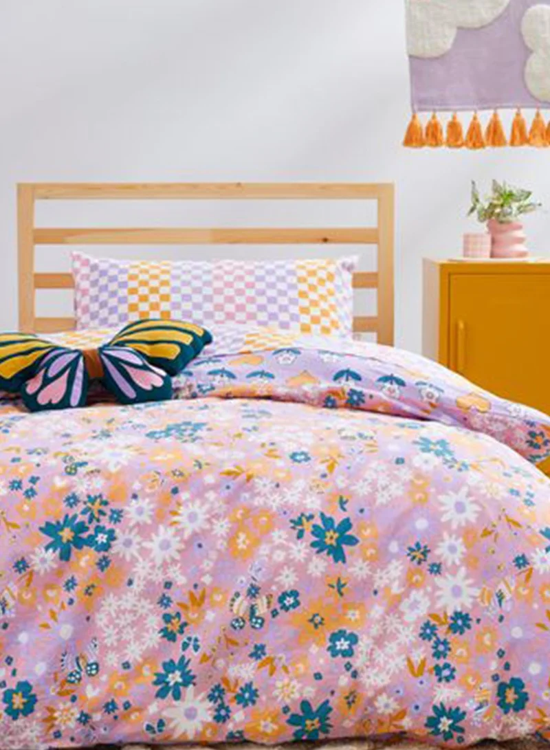 Cotton On Kids Floral Quilt Set - Single