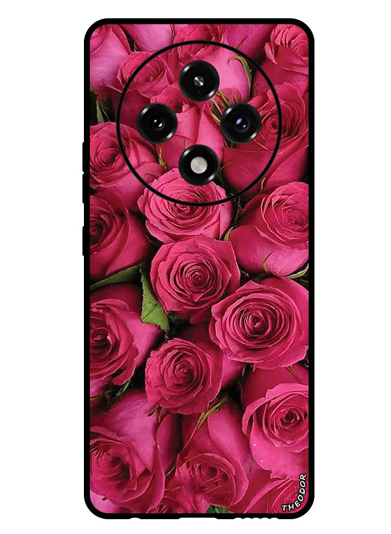 Theodor Protective Case Anti Scratch Shock Proof Bumper Cover For Oppo A3 Pro Pink Roses - Image 1