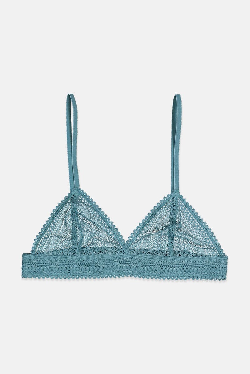 Etam Women Textured Pattern Non Padded Bra, Turquiose - Image 1