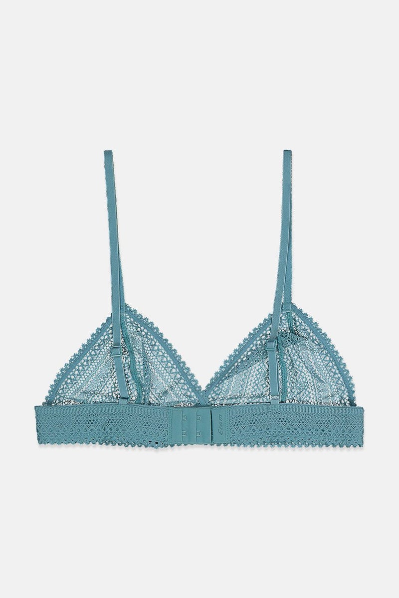 Etam Women Textured Pattern Non Padded Bra, Turquiose - Image 2