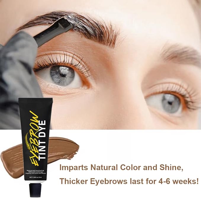 SHEEYOON Eyebrow Dye Kit Professional Update Formula Brow Eyelash Tint Cream Natural Semi Permanent Brows Color Long last for 4 weeks Light Brown - Image 3