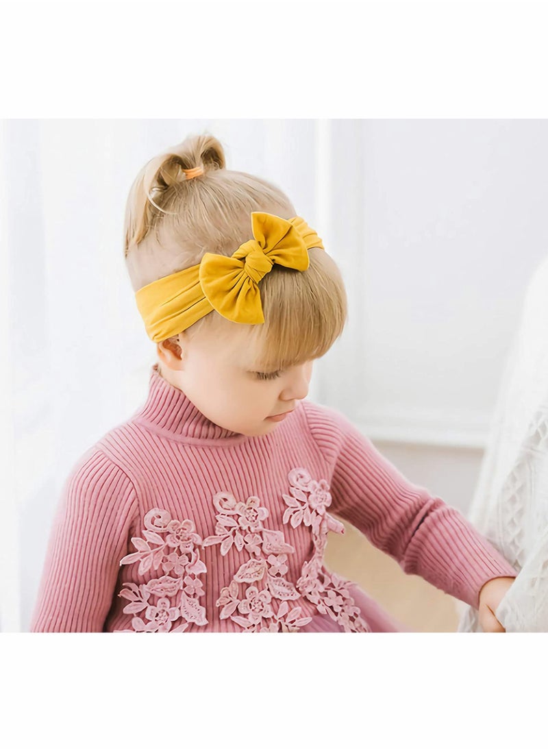 SYOSI 6 Pcs Baby Turban Headband Set Baby Turban Headband Set Bowknot Hairband Soft Cute Headwear Elastic  - Image 2