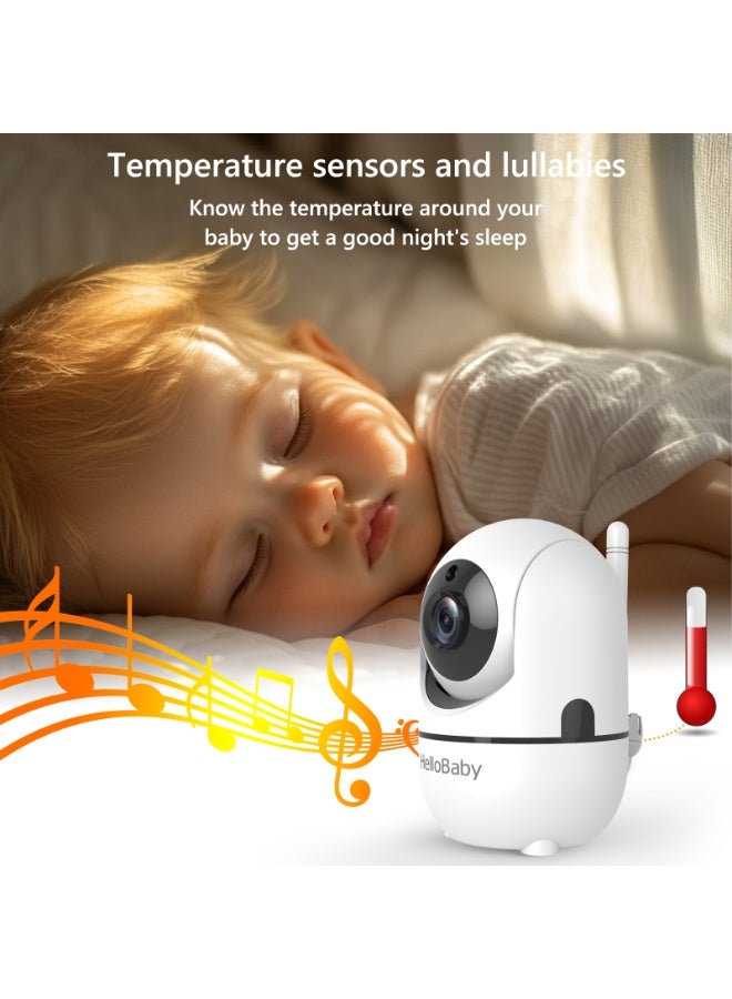 Hellobaby HB6563 Baby Video Monitor | 2025 Model | World’s First 6" IPS HD Display, 1000ft Range, 4000mAh Battery, Pan Tilt Zoom, VOX Mode, Lullabies, Temp Sensor | 2.4GHz FHSS | 1-Year Warranty | UAE Authorized Distributor - Image 3