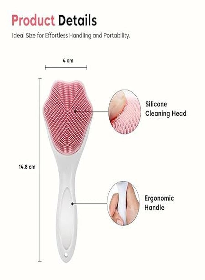 ZemGlamFace Cleansing Brush Soft Silicone Face Wash Brush Face Scrubber Manual Waterproof Cleansing Skin Care Face Brushes for Cleaning (MULTI-COLOR) - Image 3