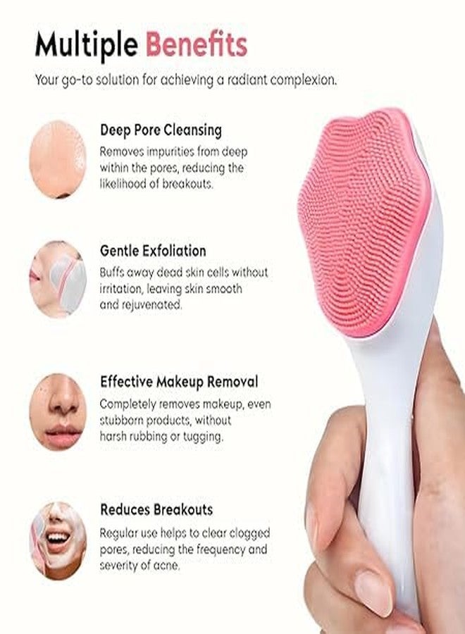 ZemGlamFace Cleansing Brush Soft Silicone Face Wash Brush Face Scrubber Manual Waterproof Cleansing Skin Care Face Brushes for Cleaning (MULTI-COLOR) - Image 5