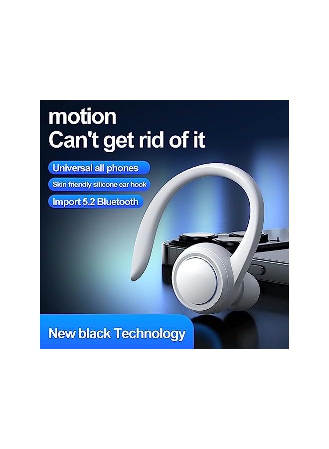 erorex Bluetooth Headphone Single Ear Hook True Wireless Bluetooth Sport Earbuds Waterproof Earphone Hands Free Cell Phones Ultra Light Painless Bluetooth Earpiece For Office Sports Driving Gym - Image 3