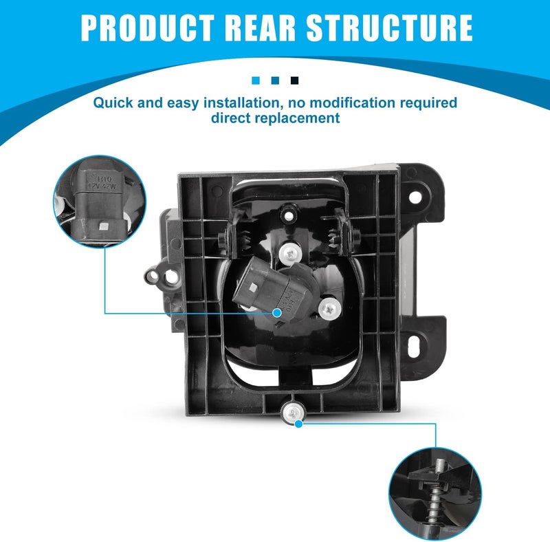 CPW Fog Lights Assembly for 2004-2005 Ford Ranger - Clear Lens Driving Fog Lights Replacement - Image 4