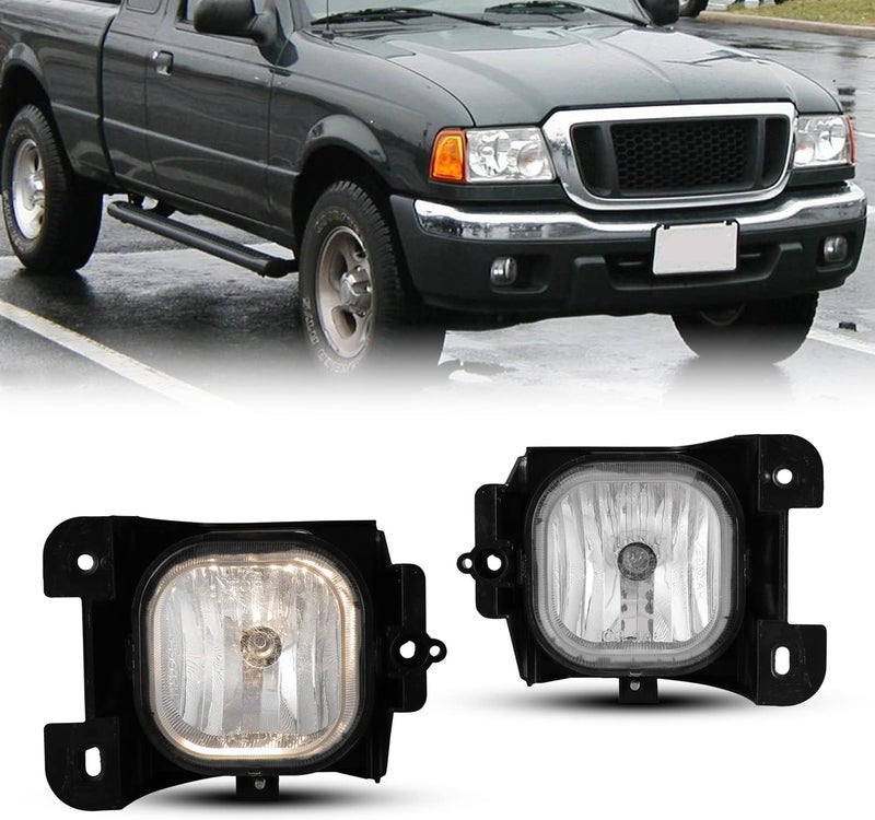 CPW Fog Lights Assembly for 2004-2005 Ford Ranger - Clear Lens Driving Fog Lights Replacement - Image 1