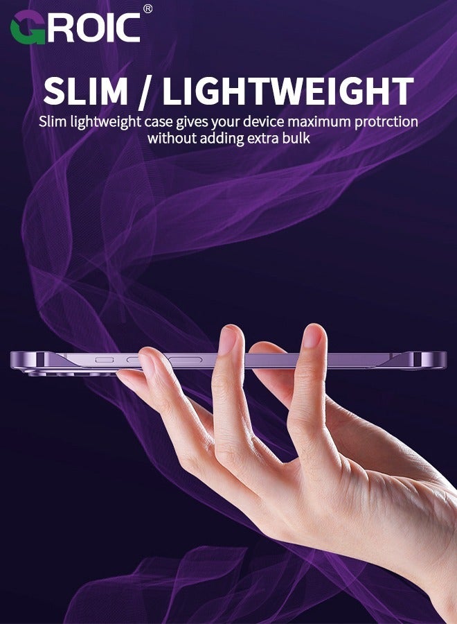 GROIC Compatible with iPhone 15 Plus Case,  iPhone 15 Plus 6.7'' Phone Shell with MagSafe, Clear Magnetic Plated Slim Thin Shockproof Electroplated Bumper Protective Cover with Screen Protection Film - Image 4