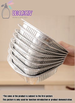 WAOKN 30-Pieces Disposable Aluminum Foil Baking Pan Cake Pan Cake Tray for Oven Baking Cooking Air Fryer Liners Oil-proof Water-proof Food Grade Aluminum Foil For Baking Frying Grilling Roasting Microwave  - Image 3