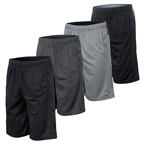 Essential Elements Men’s Athletic Shorts 4 Pack – Quick-Dry Moisture Wicking Basketball, Gym & Workout Shorts with Pockets - Image 1