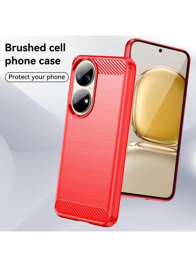 زبون جراب لهاتف Huawei P50E مصنوع من ألياف الكربون المصقولة TPU - Image 4