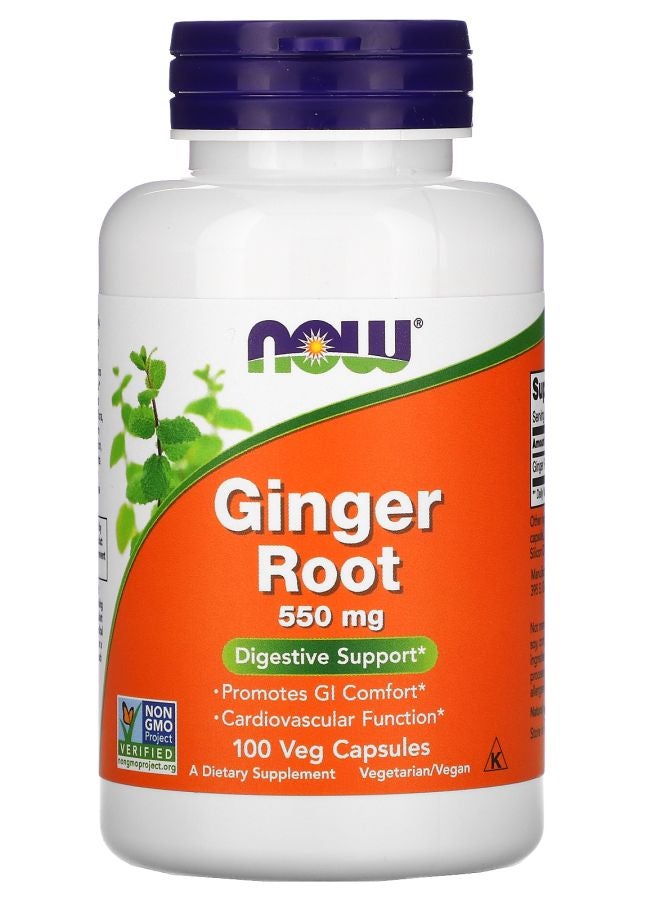 now Ginger Root 550 mg 100 Veg Capsules