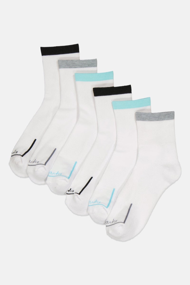 clarks Women 6 Pair Brand Logo Chaussettes Socks, Multicolor - Image 1