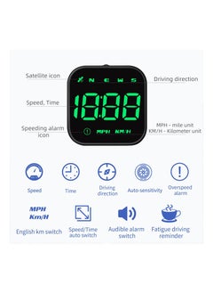 SYOSI G4S Digital GPS Speedometer, New HUD Car Head Up Display with Digital Speed in MPH KPH, Universal Fatigue Driving Reminder, Overspeed Alarm Trip Meter, for All Vehicle (Green)  - Image 2