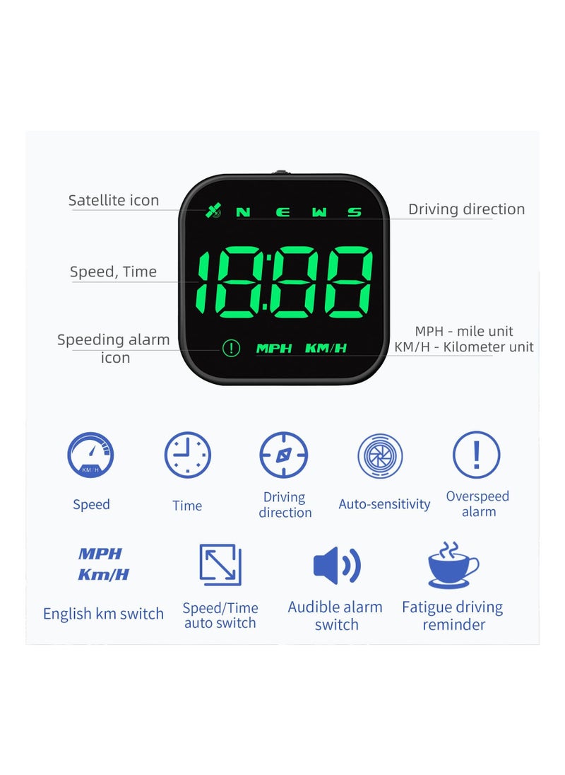 SYOSI - G4S Digital GPS Speedometer, New HUD Car Head Up Display with Digital Speed in MPH KPH, Universal Fatigue Driving Reminder, Overspeed Alarm Trip Meter, for All Vehicle (Green) - Image 1