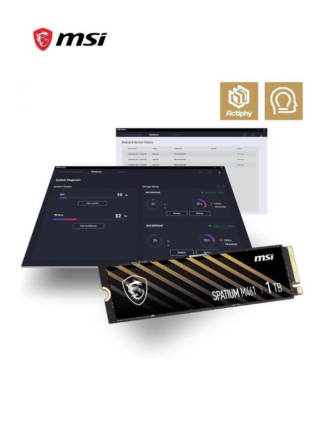 MSI SPATIUM M461 PCIe 4.0 NVMe M.2 1TB Internal SSD PCIe Gen4 NVMe for Laptop,Desktop, Gaming 1 TB - Image 5