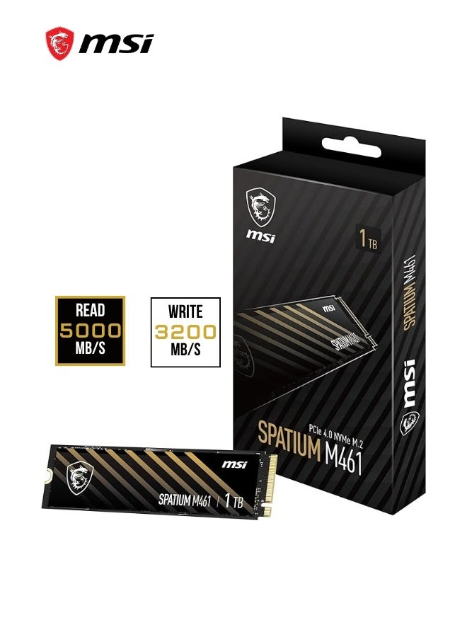 MSI SPATIUM M461 PCIe 4.0 NVMe M.2 1TB Internal SSD PCIe Gen4 NVMe for Laptop,Desktop, Gaming 1 TB - Image 1