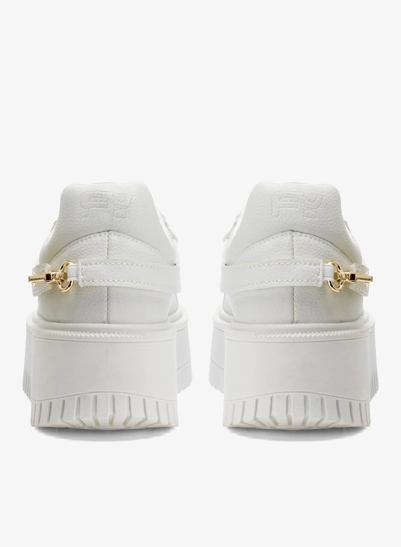 Freddy Off-White Freddy Women’s Platform Sneakers – Off-White Chunky Sole Casual Shoes with Gold Chain Detail for Women | Best Price UAE