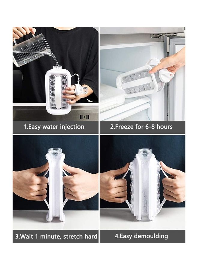 NIBEMINENT Foldable Ice Cube Molds With Lid B125 White - Image 5