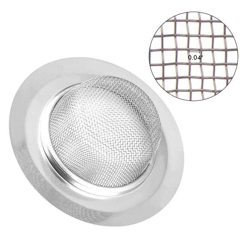 SOSUO 2Pcs Kitchen Sink Strainer, Stainless Steel Mesh Sink Drain Cover, Large Wide Rim 4.5" Diameter Sink Drain Strainer Basket Catcher - Image 4
