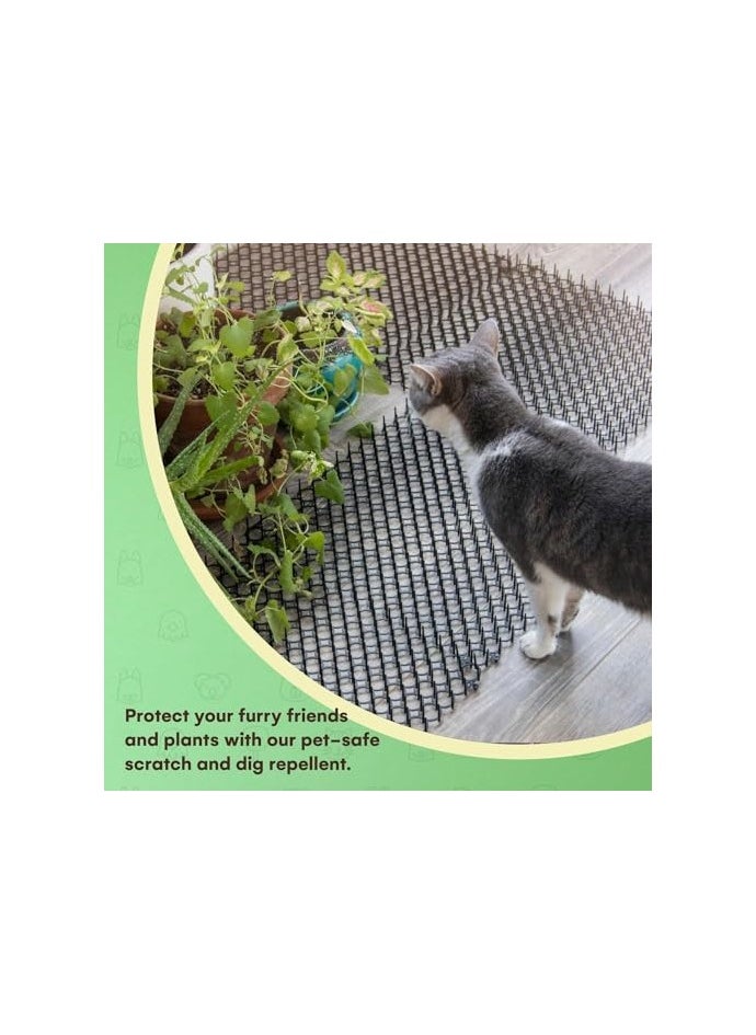 Generic - Outdoor Cat Repellent Scat Mat Set of 10, 16x13 Inch Square Cat Deterrent Mat with 1-Inch Plastic Spikes, Effective Cat Scratch Deterrent for Indoor & Outdoor Use, 13ft Coverage. - Image 1