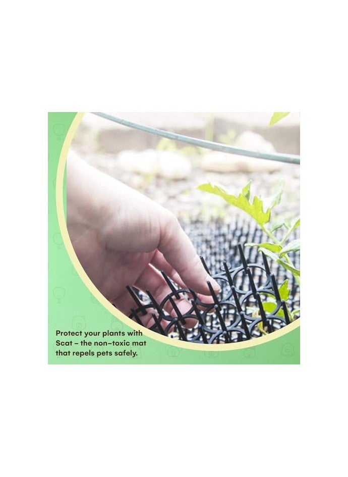 Generic - Outdoor Cat Repellent Scat Mat Set of 10, 16x13 Inch Square Cat Deterrent Mat with 1-Inch Plastic Spikes, Effective Cat Scratch Deterrent for Indoor & Outdoor Use, 13ft Coverage. - Image 1