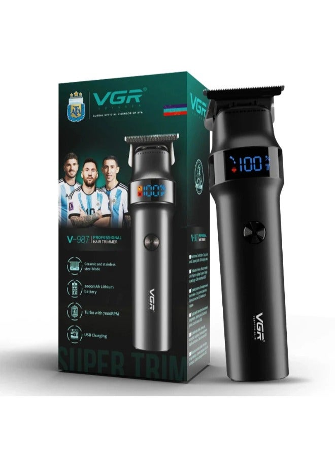 VGR V-987 Professional Hair Trimmer, Black Black - Image 1