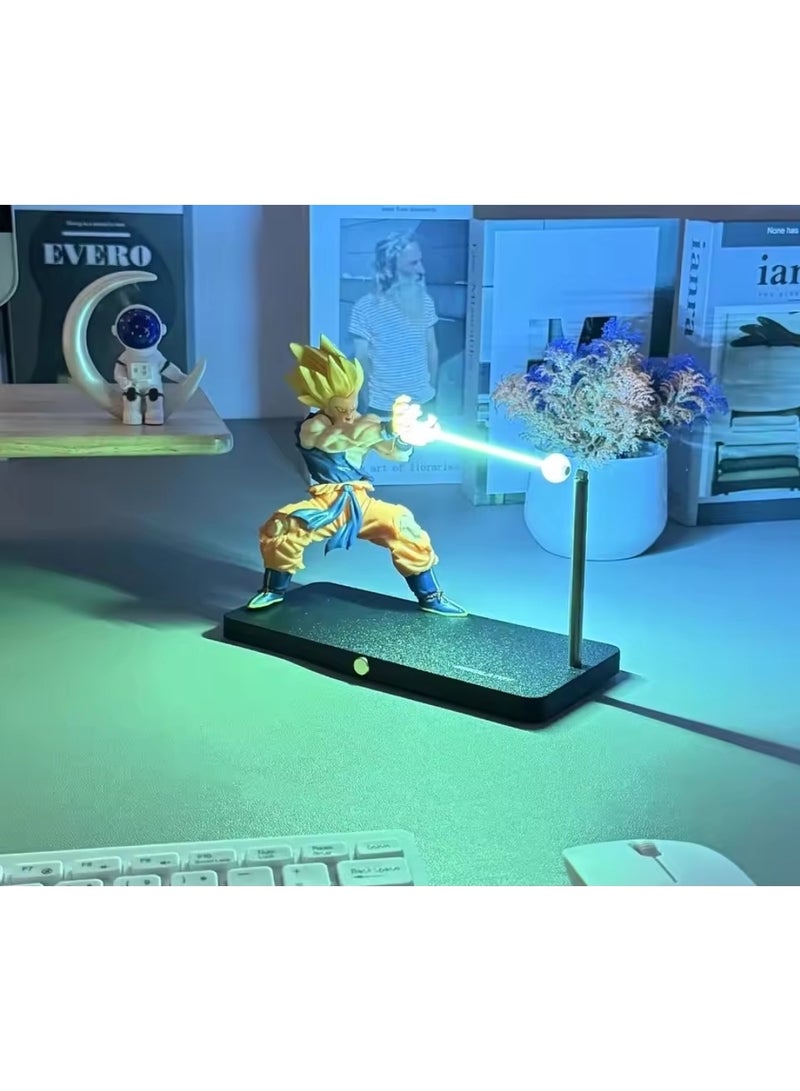 Vierex Dragon Ball Z Son Goku 3D Night Light | Anime LED Touch Lamp with Kamehameha Design | Magnetic Creative Desk Decoration & Collectible Model | Cool Gifts for Boys, Kids & Fans - Image 1