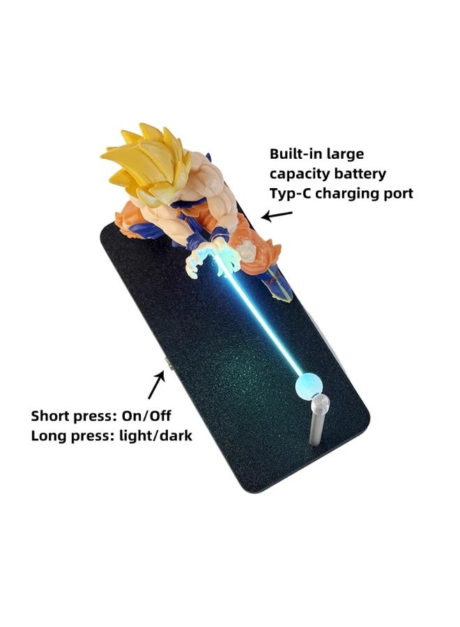 Vierex Dragon Ball Z Son Goku 3D Night Light | Anime LED Touch Lamp with Kamehameha Design | Magnetic Creative Desk Decoration & Collectible Model | Cool Gifts for Boys, Kids & Fans - Image 2