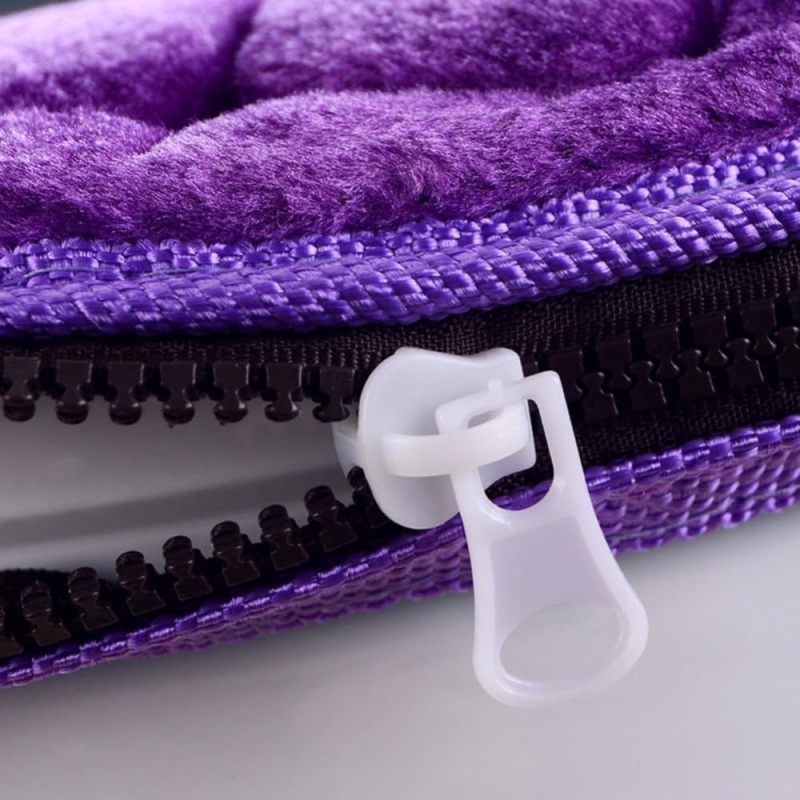 Plush Toilet Seat Cover: Purple, Thick Warm Cushion With PU Waterproof Backing - Quick Zipper Installation, Universal Fit For U/O/V-Shaped Seats For Home Bathroom, Elderly And Expecting Parents - Image 4