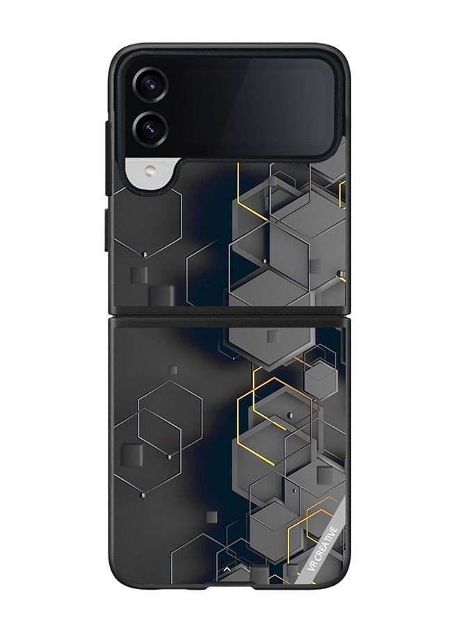 VR CREATIVE Protective Case Cover For Samsung Galaxy Z Flip4 Abstract Design Multicolour - Image 1