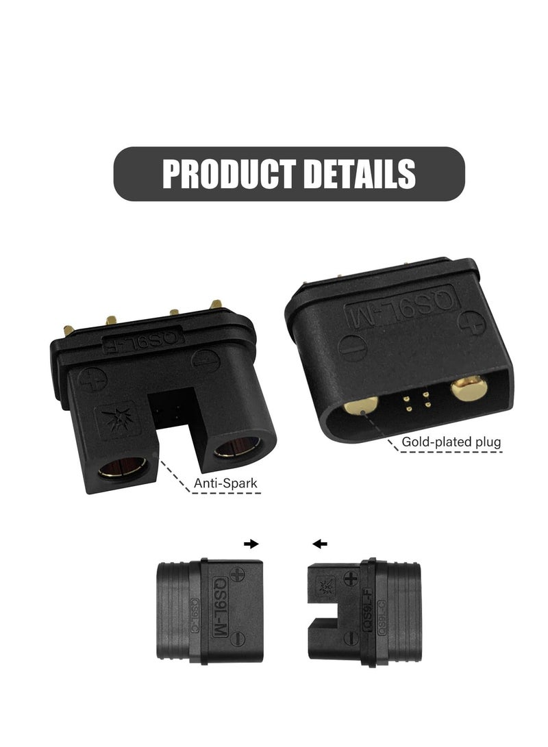 180 Amp High Current Quick Connector, Anti-Spark Connector 6-10 Gauge Quick Connect/Disconnect Battery Terminal for Golf E-Bike RV Winches Lifts Motor- 2 Pcs Qs9L  - Image 3