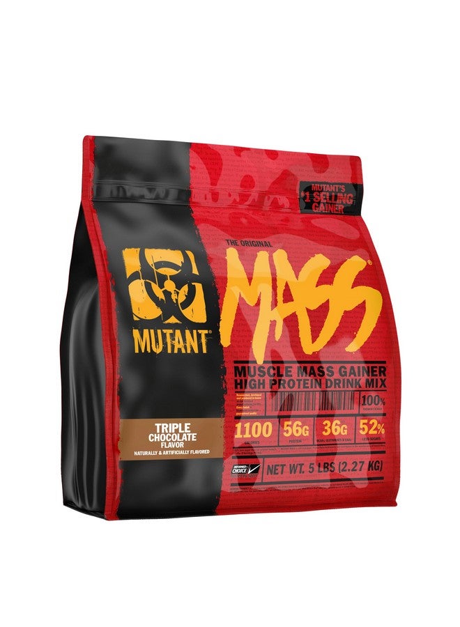 ميوتانت مسحوق بروتين Mutant Mass لزيادة الوزن - مسحوق بروتين عالي السعرات الحرارية لزيادة الكتلة العضلية - شوكولاتة ثلاثية - 5 أرطال - Image 1
