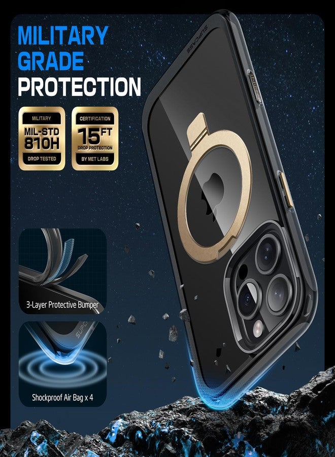 سوبكيس جراب SUPCASE لهاتف iPhone 16 Pro Max مع زر تحكم بالكاميرا (يونيكورن بيتل ماج)، [حامل مدمج] [متوافق مع MagSafe] [حماية فائقة] جراب هاتف مغناطيسي شفاف، أسود/ذهبي - Image 5