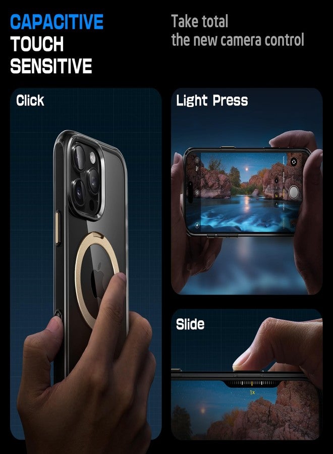 سوبكيس جراب SUPCASE لهاتف iPhone 16 Pro Max مع زر تحكم بالكاميرا (يونيكورن بيتل ماج)، [حامل مدمج] [متوافق مع MagSafe] [حماية فائقة] جراب هاتف مغناطيسي شفاف، أسود/ذهبي - Image 2