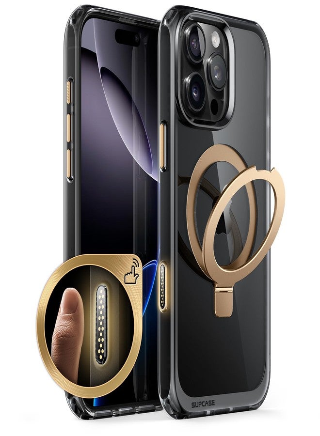 سوبكيس جراب SUPCASE لهاتف iPhone 16 Pro Max مع زر تحكم بالكاميرا (يونيكورن بيتل ماج)، [حامل مدمج] [متوافق مع MagSafe] [حماية فائقة] جراب هاتف مغناطيسي شفاف، أسود/ذهبي - Image 1