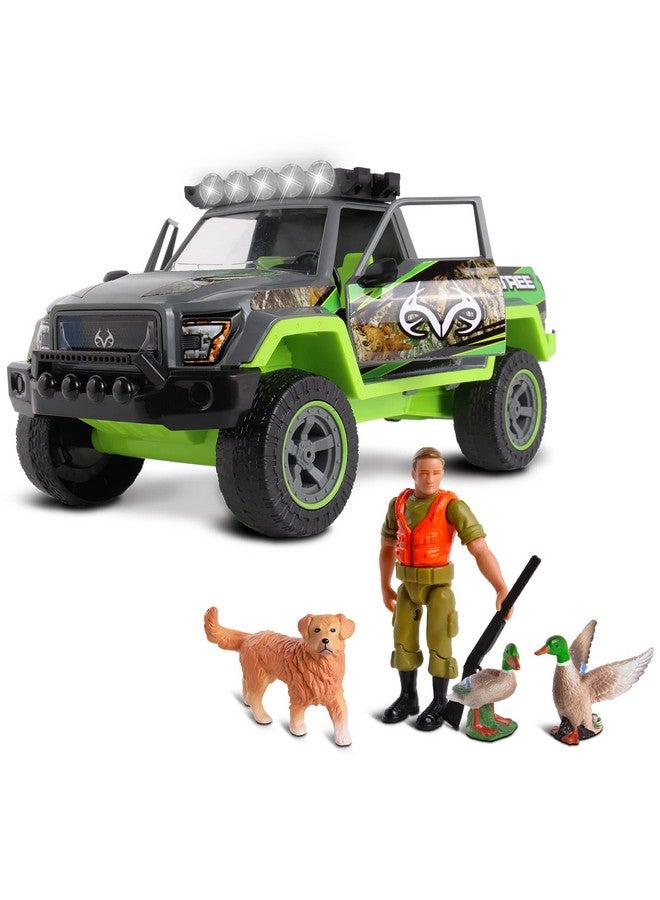 NKOK Realtree 1:18 Scale: Duck Hunting Playset - 6 Piece Friction Powered Lights & Sounds Truck, Realtree Camo, Duck Hunting #21722, Officially Licensed, for Kids Ages 3+ - Image 1