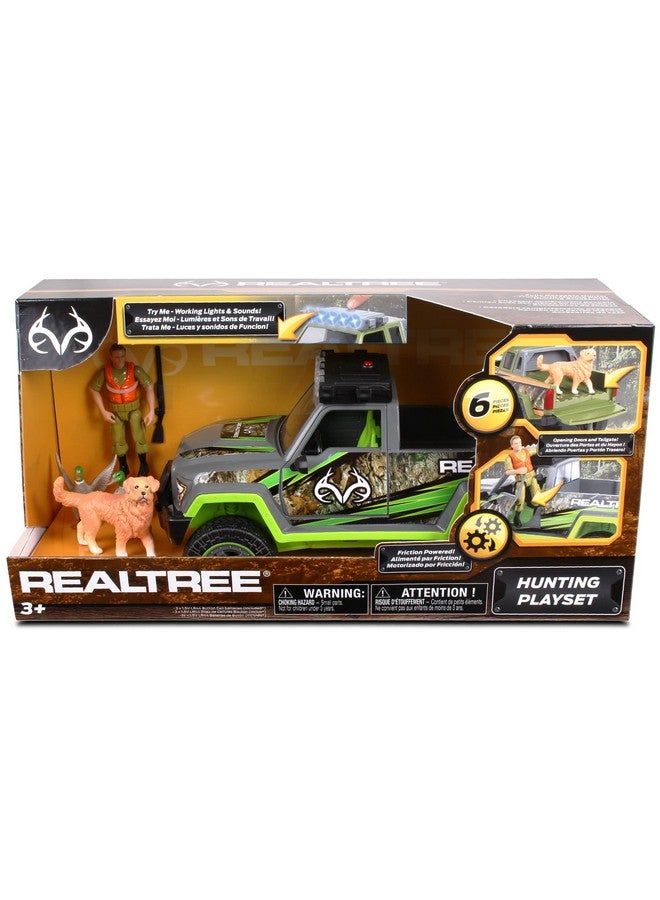 NKOK Realtree 1:18 Scale: Duck Hunting Playset - 6 Piece Friction Powered Lights & Sounds Truck, Realtree Camo, Duck Hunting #21722, Officially Licensed, for Kids Ages 3+ - Image 2